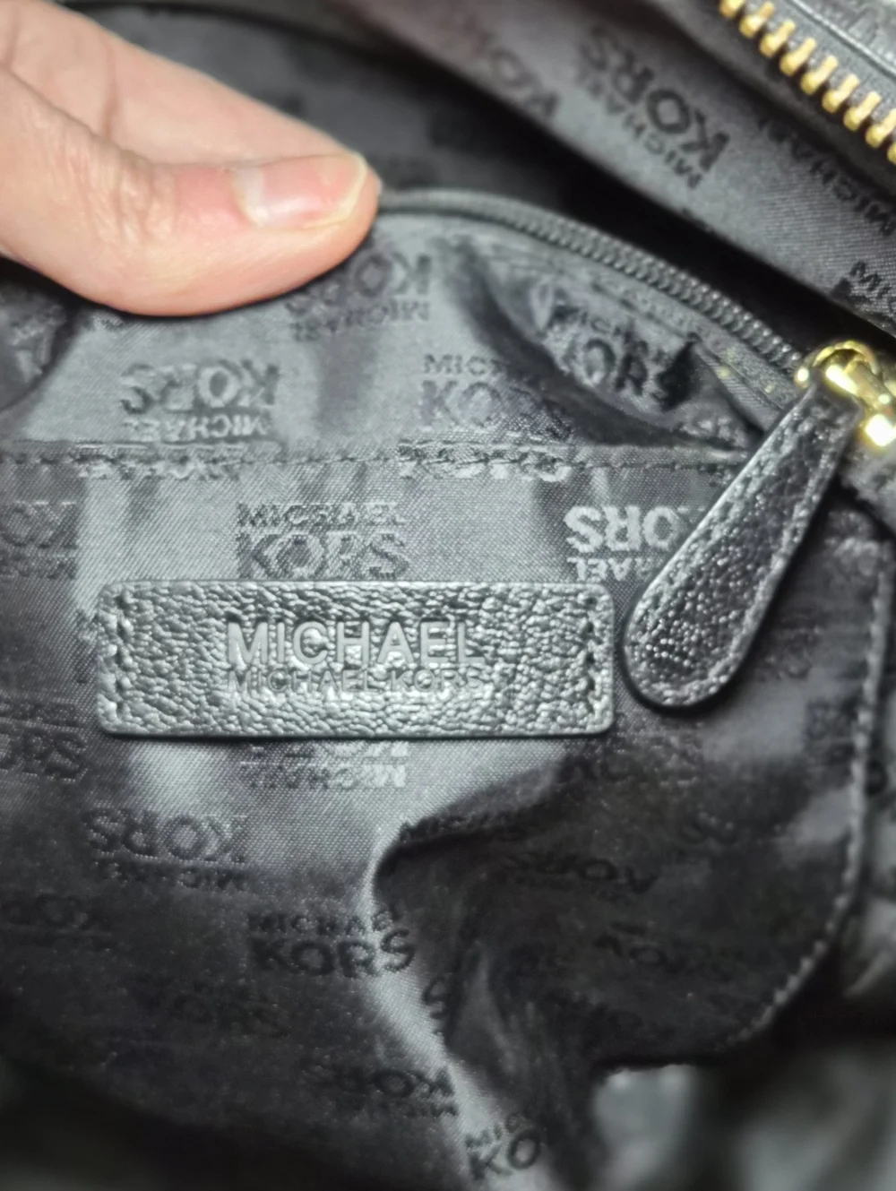 Michael Kors Sandrine Large Grommet Leather Satchel - Black & Gold